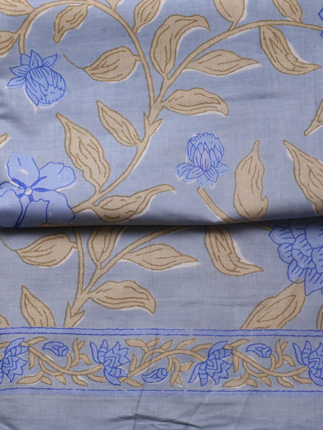 Printed Cotton Blend Unstitched Suit Piece With Dupatta