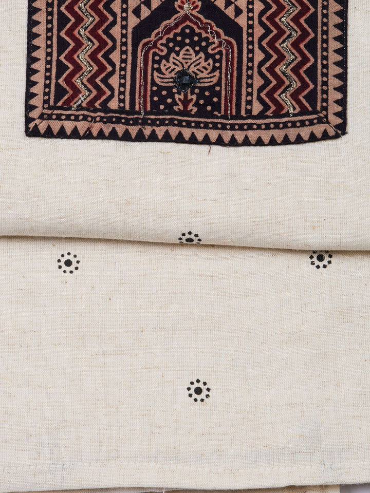 Printed Cotton Blend Unstitched Suit Piece With Dupatta