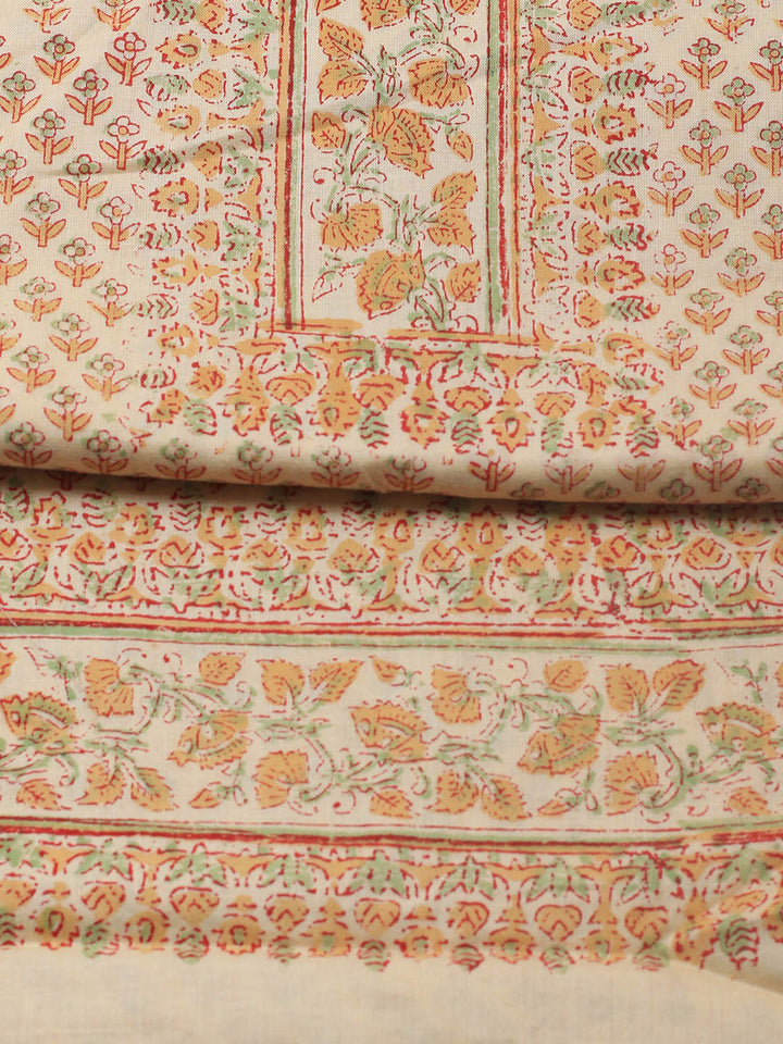 Printed Cotton Blend Unstitched Suit Piece With Dupatta