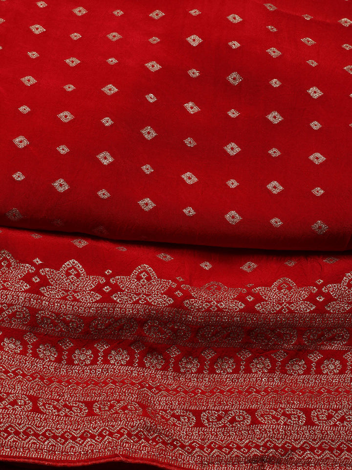 Woven Chanderi Unstitched Suit Piece With Dupatta
