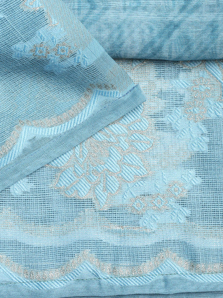 Printed Linen Unstitched Suit Piece With Dupatta