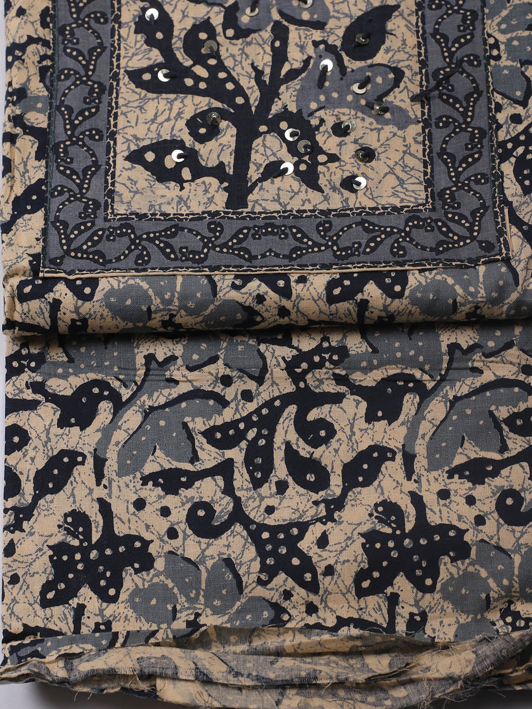 Printed Cotton Blend Unstitched Suit With Dupatta
