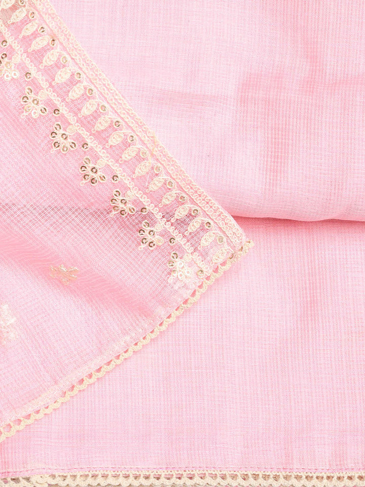 Embroidered Cotton Blend Unstitched Suit Piece With Dupatta