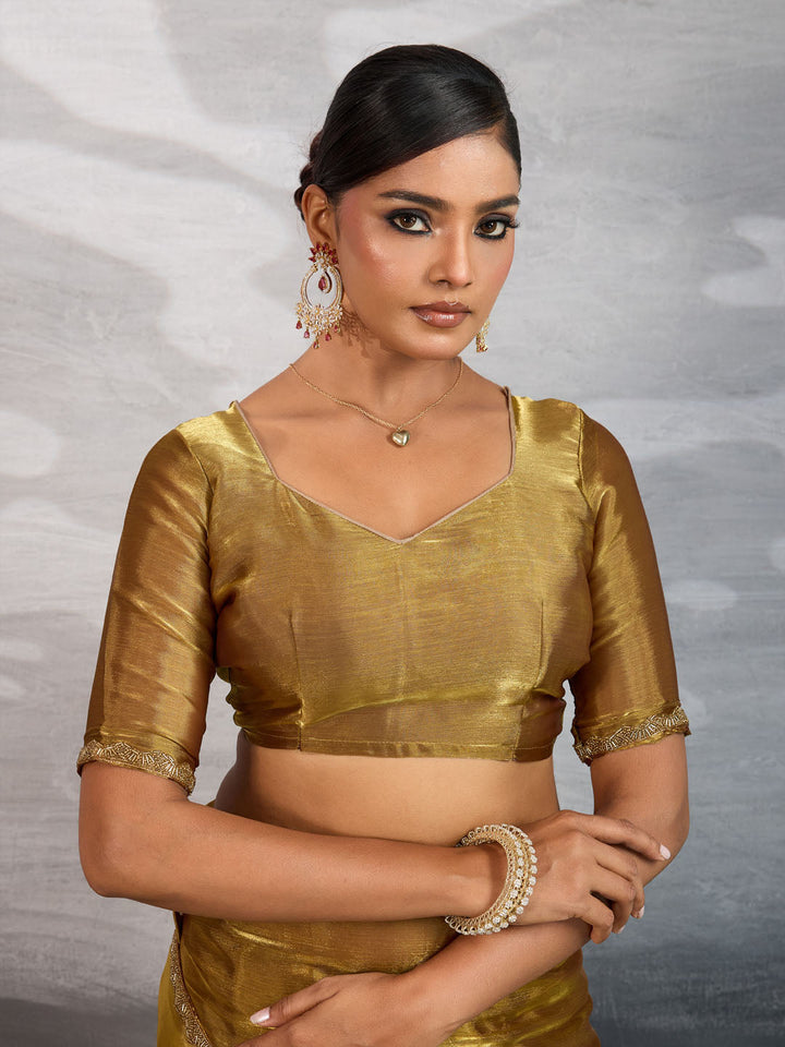 Embroidered Burberry Saree