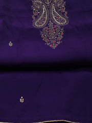 Neck Embroidered Chanderi Unstitched Suit Piece With Dupatta