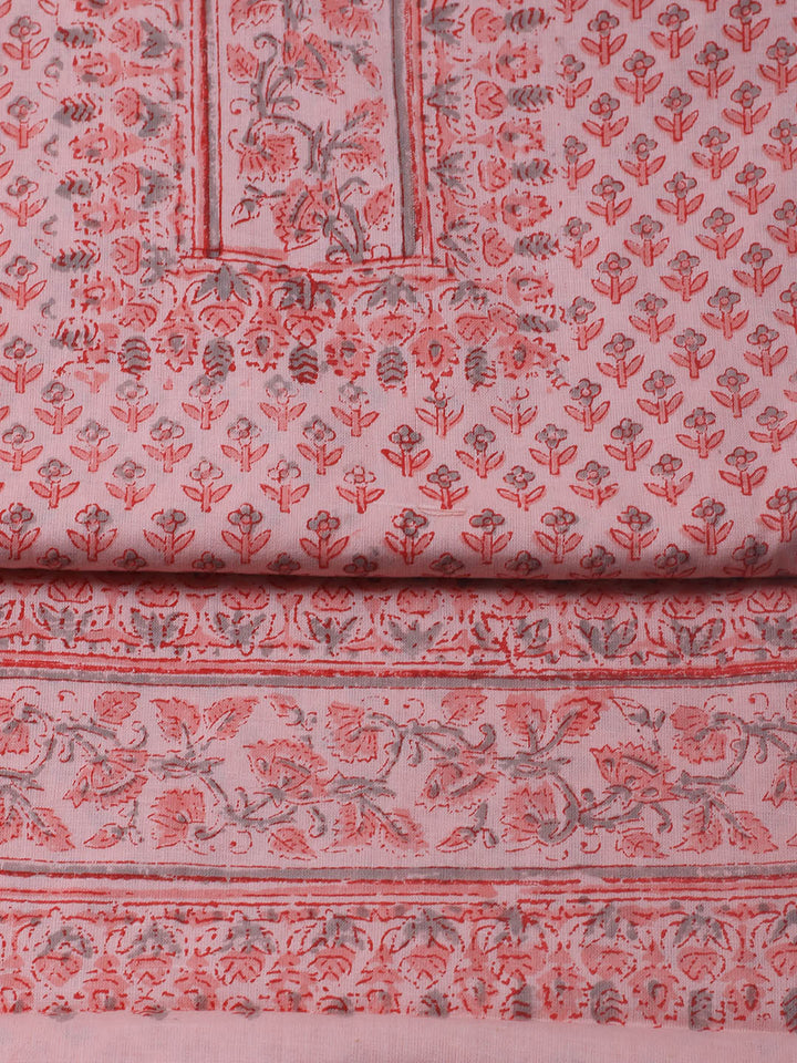 Printed Cotton Blend Unstitched Suit Piece With Dupatta