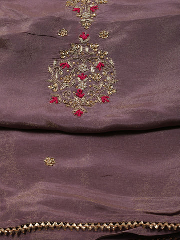 Neck Embroidery Tissue Unstitched Suit With Dupatta