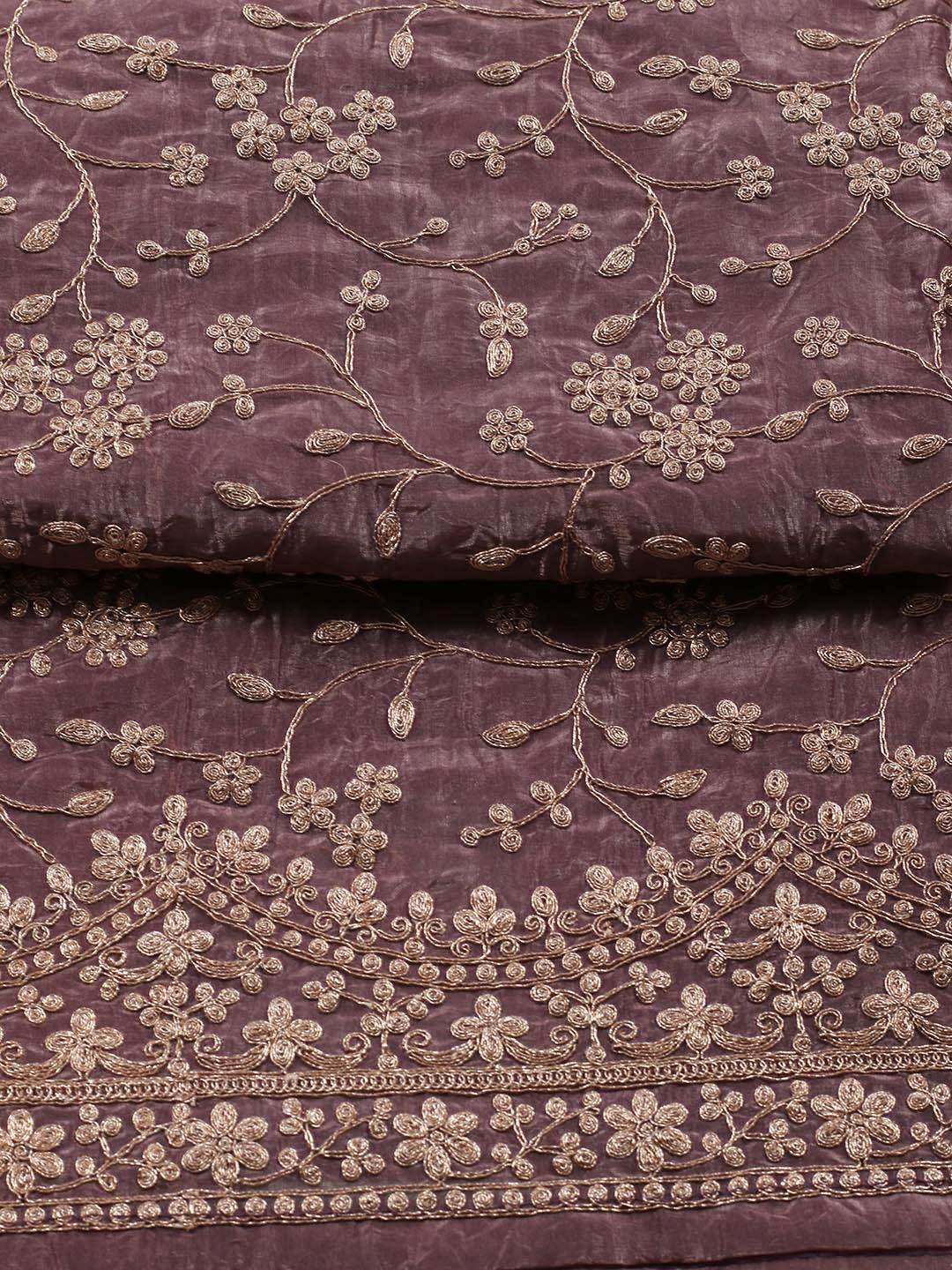 Embroidered Organza Unstitched Suit Piece With Dupatta