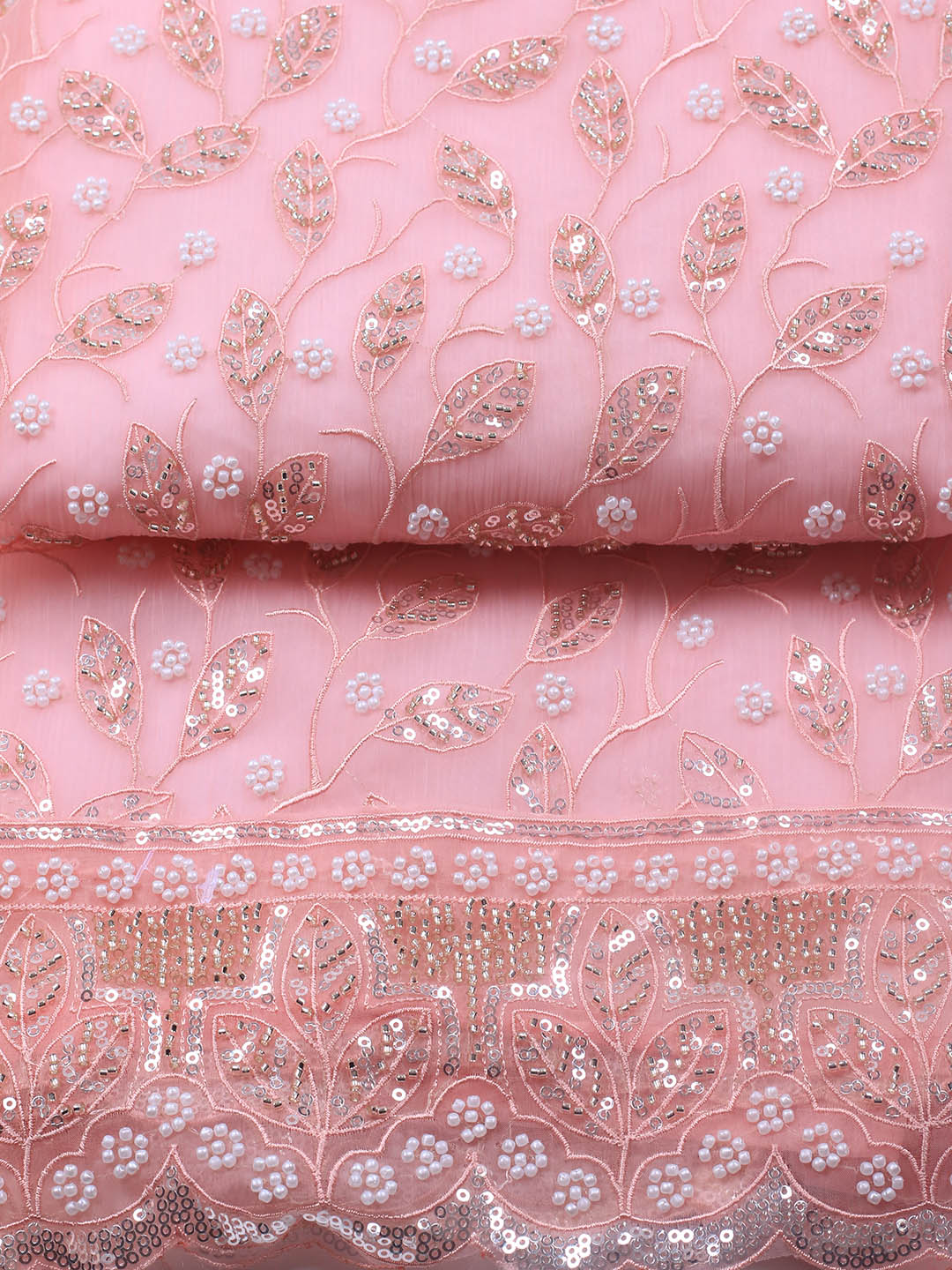 Embroidered Chiffon Unstitched Suit With Dupatta