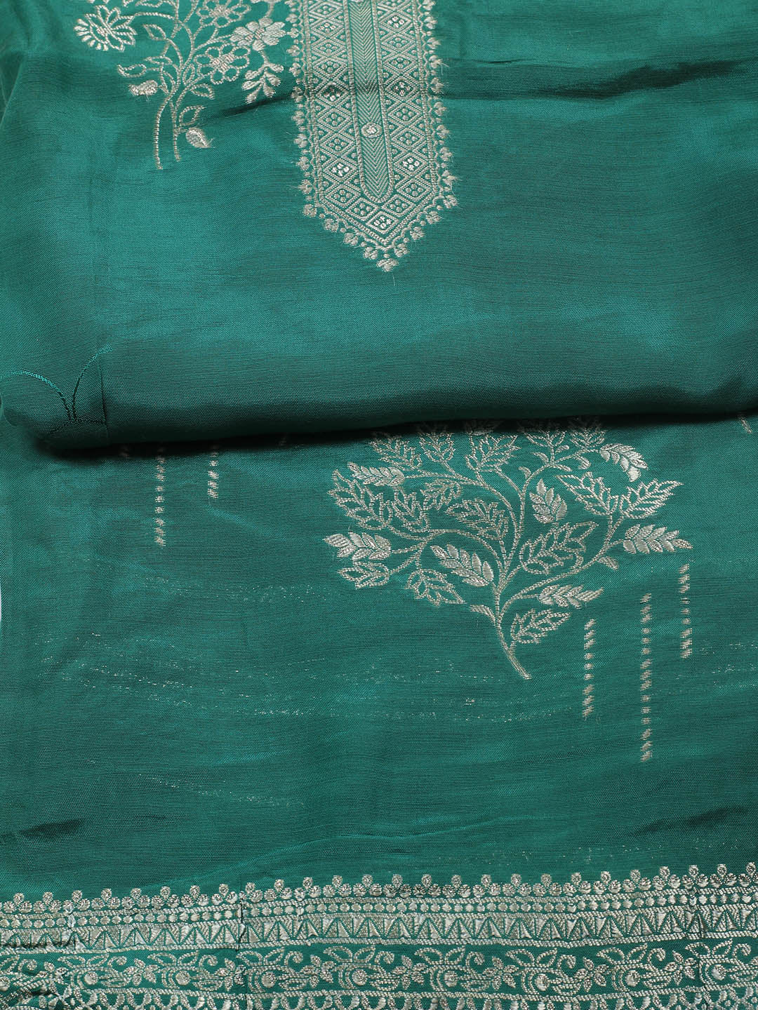 Zardozi Art Silk Unstitched Suit Piece With Dupatta