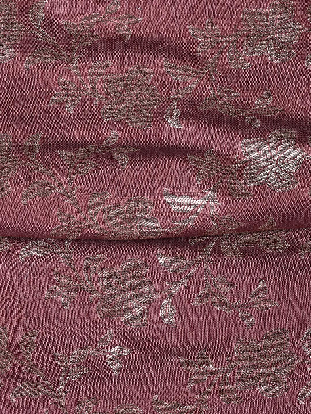 Floral Woven Chanderi Unstitched Suit With Dupatta