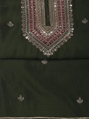 Embroidery Chanderi Unstitched Suit With Dupatta