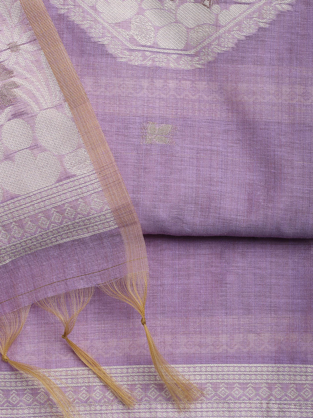 Woven Chanderi Unstitched Suit With Dupatta