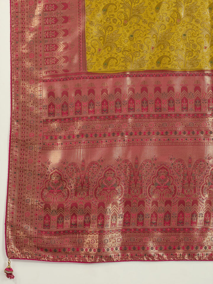 Woven Design Meenakari Kanjivaram Silk Saree