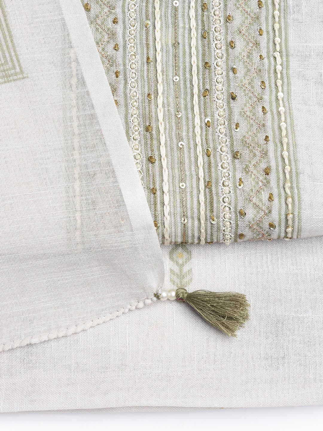 Printed Linen Unstitched Suit With Dupatta