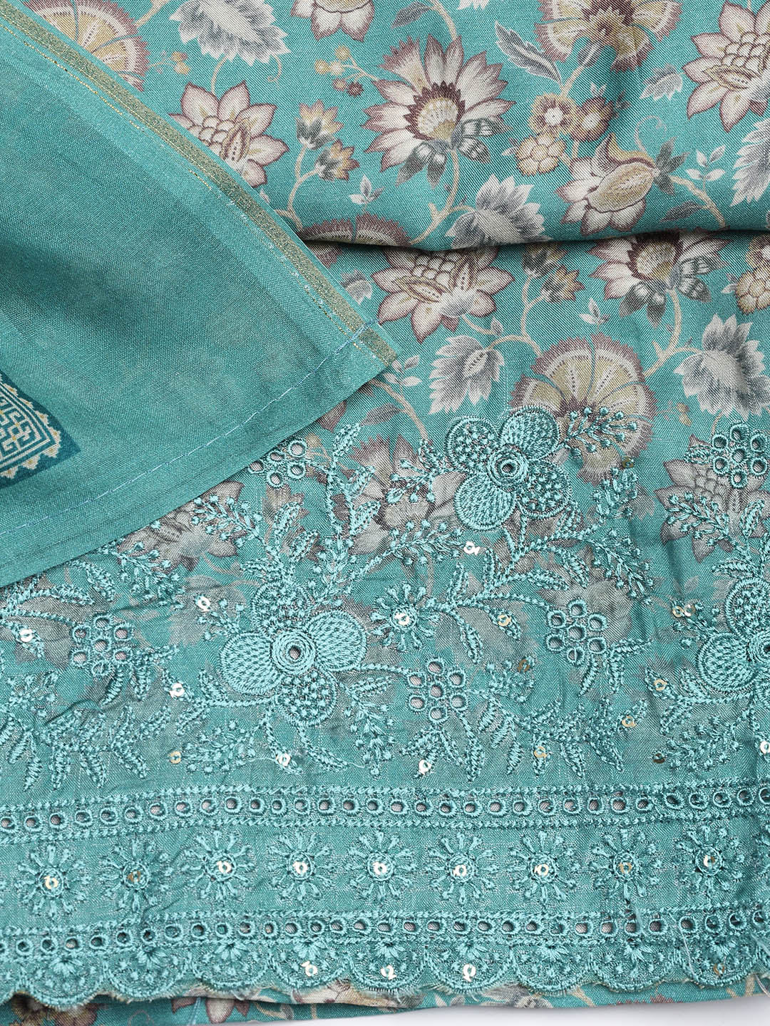 Printed Muslin Unstitched Suit With Dupatta