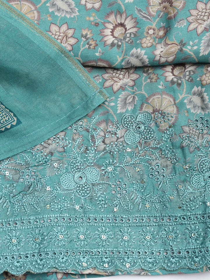 Printed Muslin Unstitched Suit With Dupatta