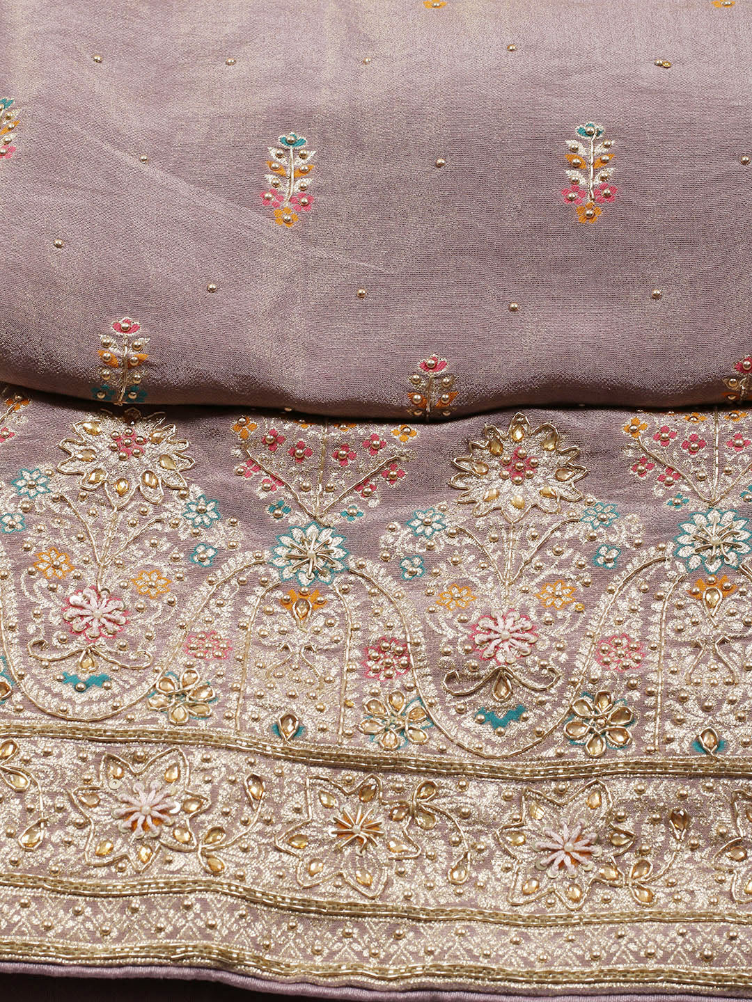 Woven Tissue Unstitched Suit Piece With Dupatta