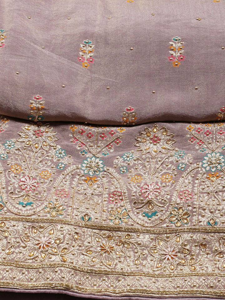 Woven Tissue Unstitched Suit Piece With Dupatta