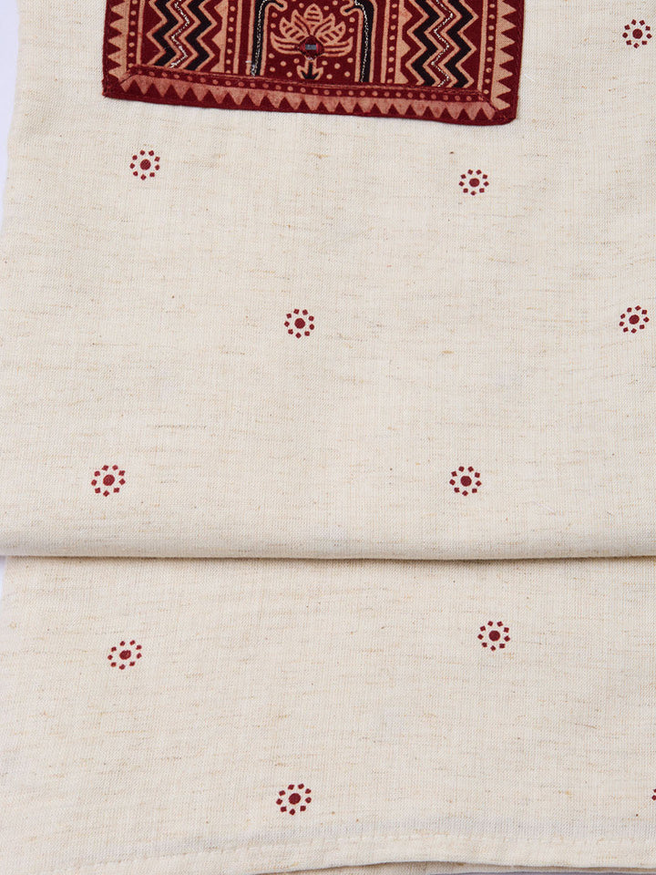Printed Cotton Blend Unstitched Suit Piece With Dupatta