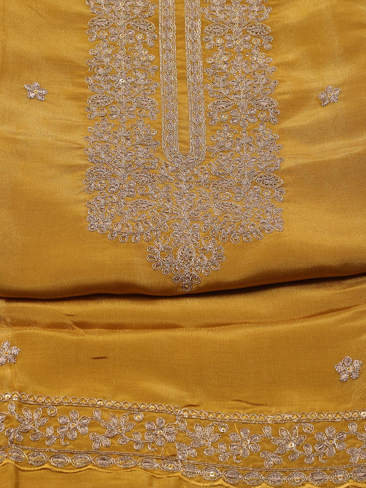 Neck Embroidered Tissue Unstitched Suit With Dupatta
