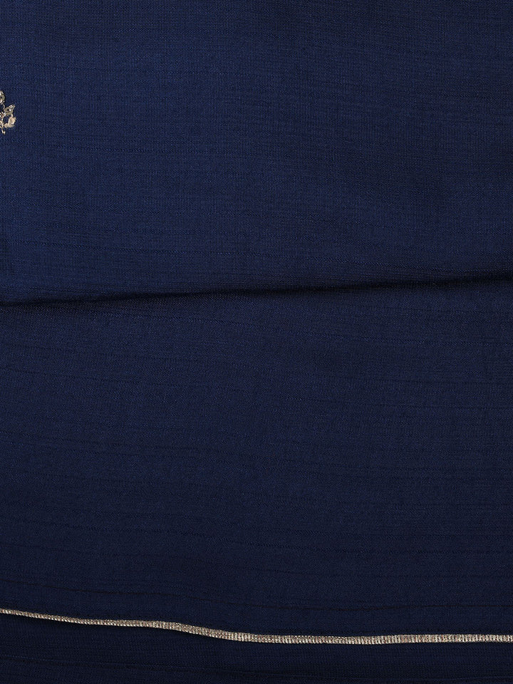 Neck Embroidered Chanderi Unstitched Suit Piece With Dupatta