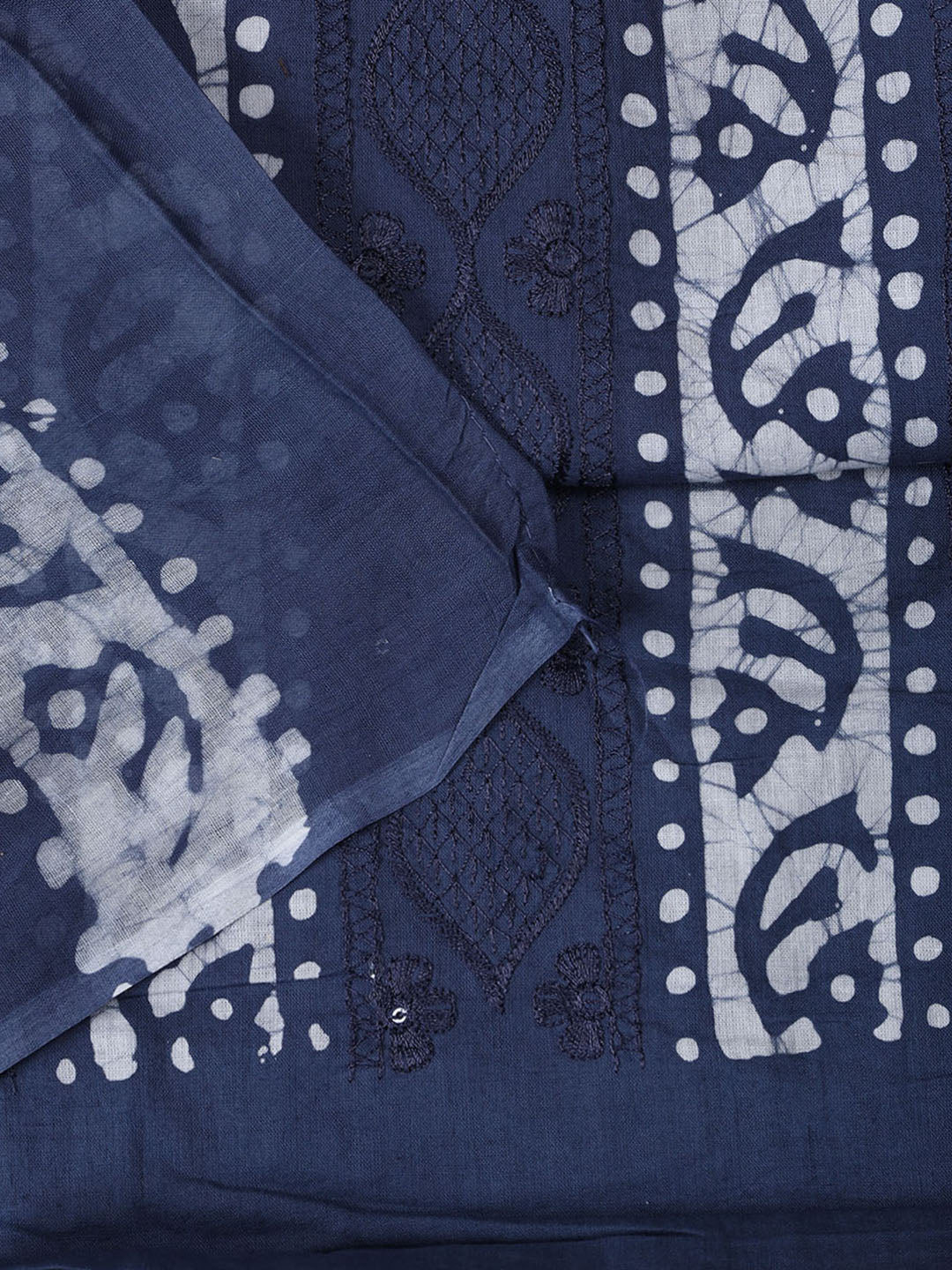 Printed Cotton Blend Unstitched Suit With Dupatta