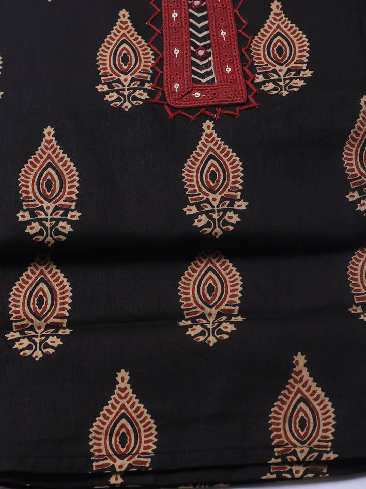 Printed Cotton Blend Unstitched Suit Piece With Dupatta