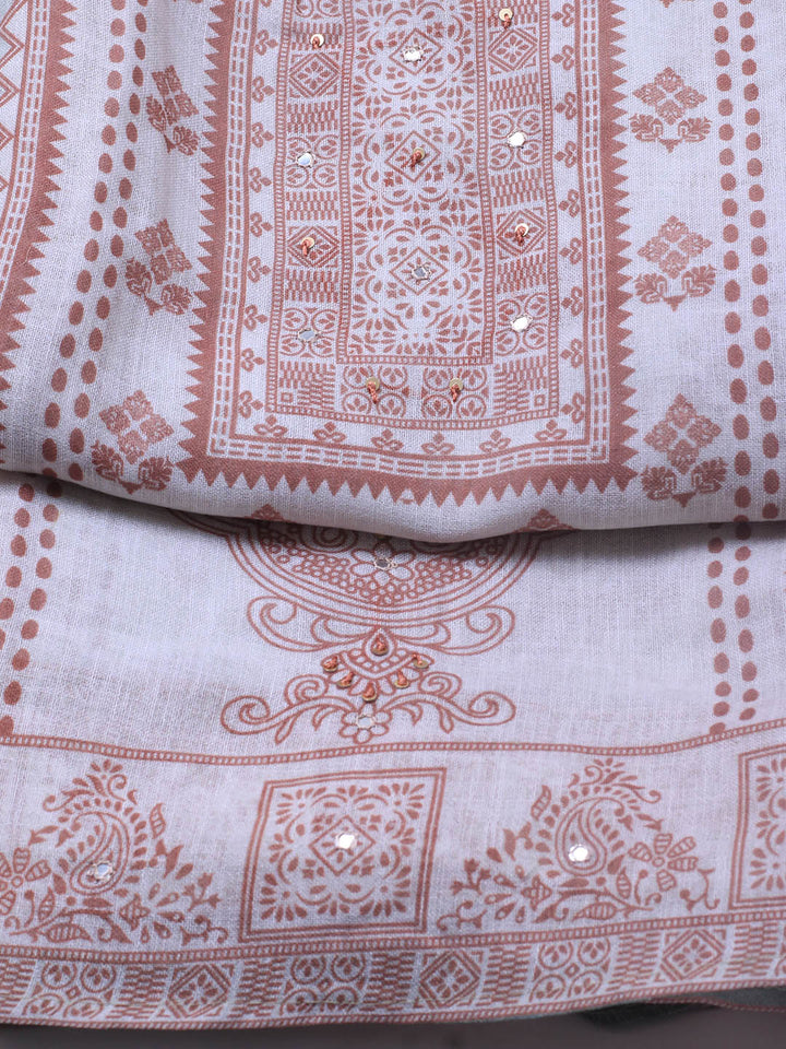 Printed Linen Unstitched Suit With Dupatta