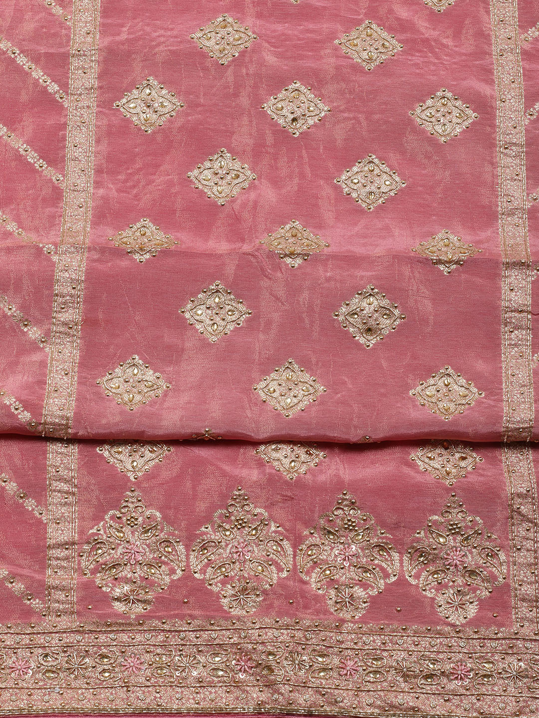 Woven Tissue Unstitched Suit With Dupatta