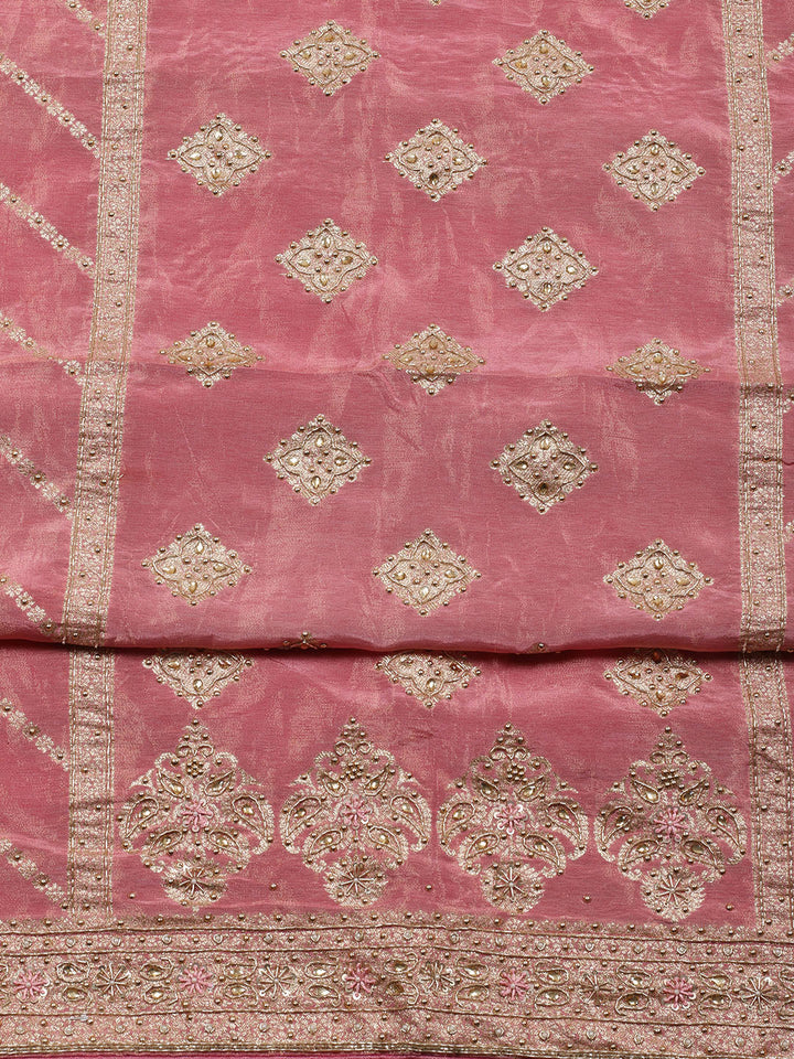 Woven Tissue Unstitched Suit With Dupatta