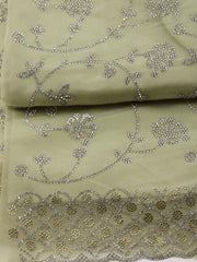 Stone Embroidery Organza Unstitched Suit Piece With Dupatta