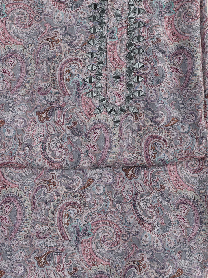 Floral Printed Muslin Unstitched Suit Piece With Dupatta