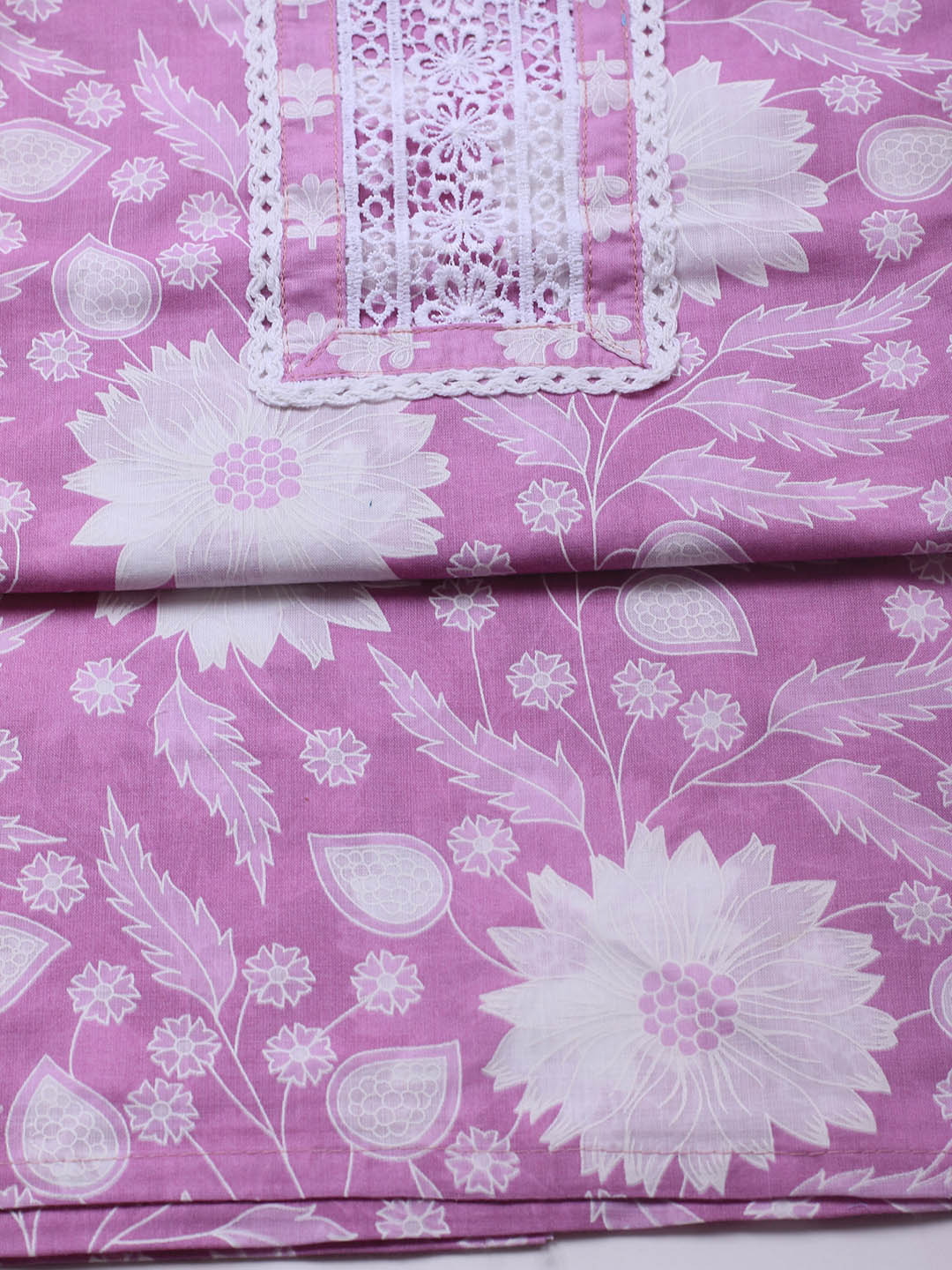 Printed Cotton Blend Unstitched Suit With Dupatta