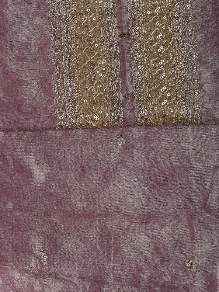 Neck Embroidery Tissue Unstitched Suit With Dupatta