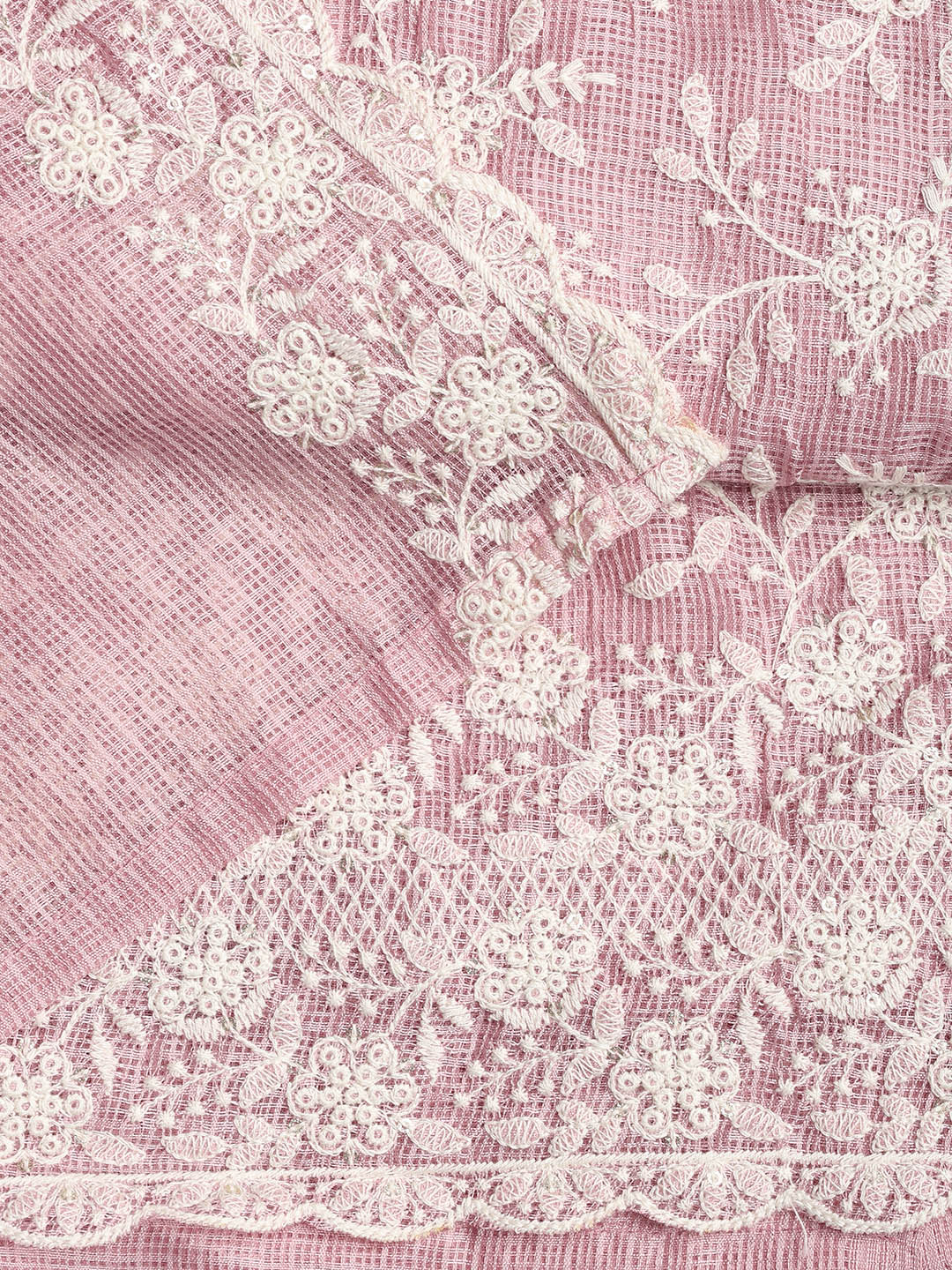 Embroidered Cotton Blend Unstitched Suit Piece With Dupatta