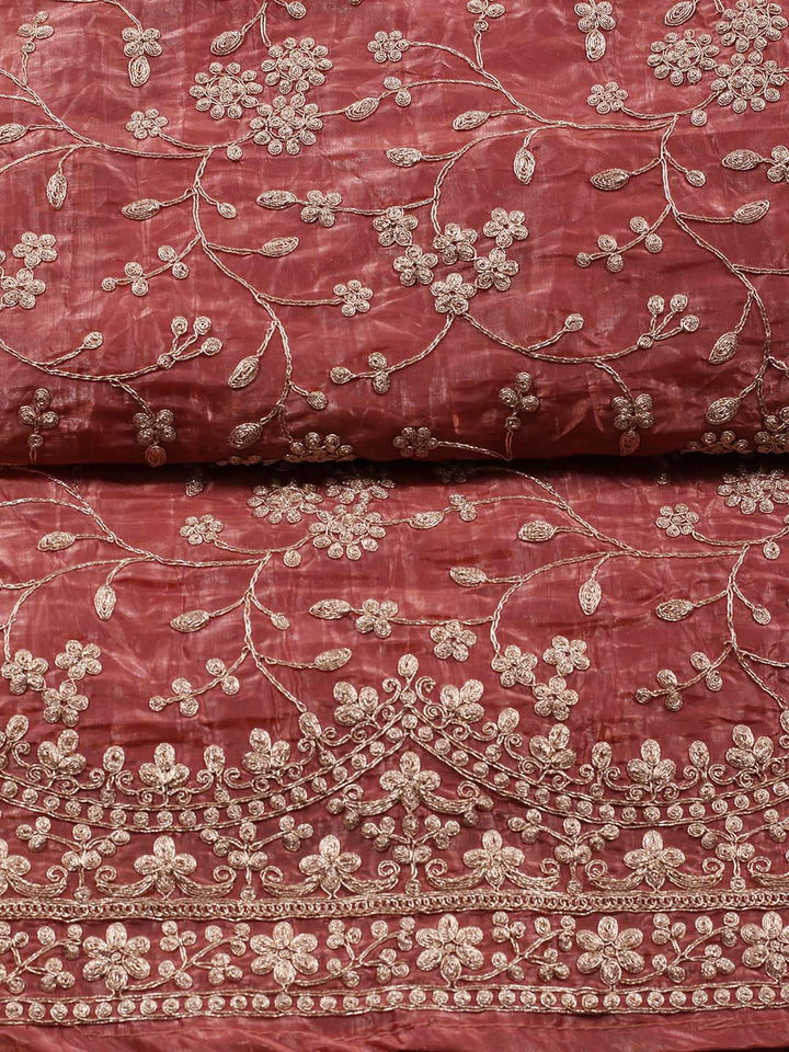 Embroidered Organza Unstitched Suit Piece With Dupatta