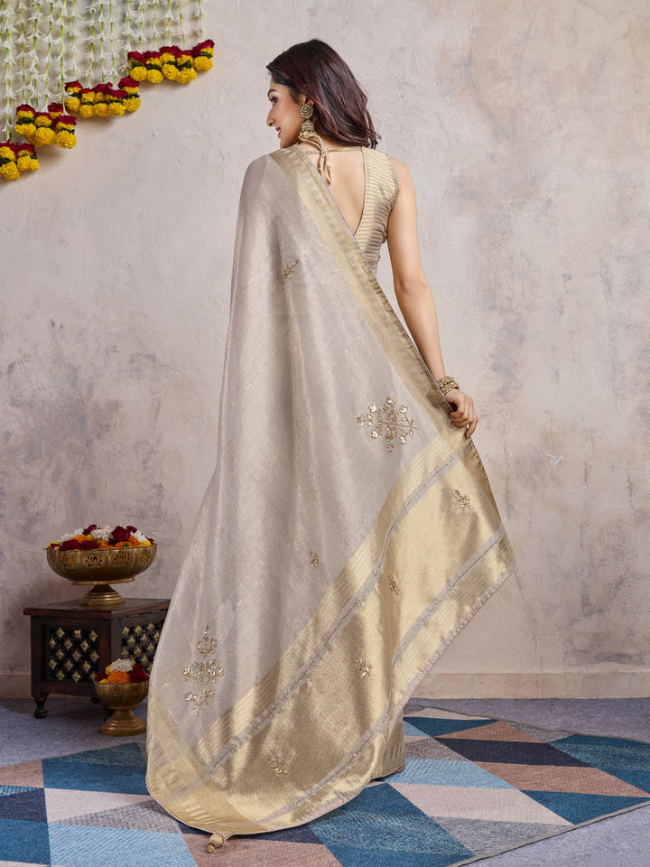 Woven Border Linen Saree