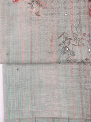 Floral Printed Linen Unstitched Suit With Dupatta