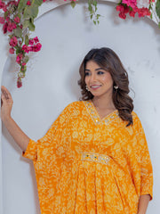 Floral Printed Muslin Kurta With Palazzo