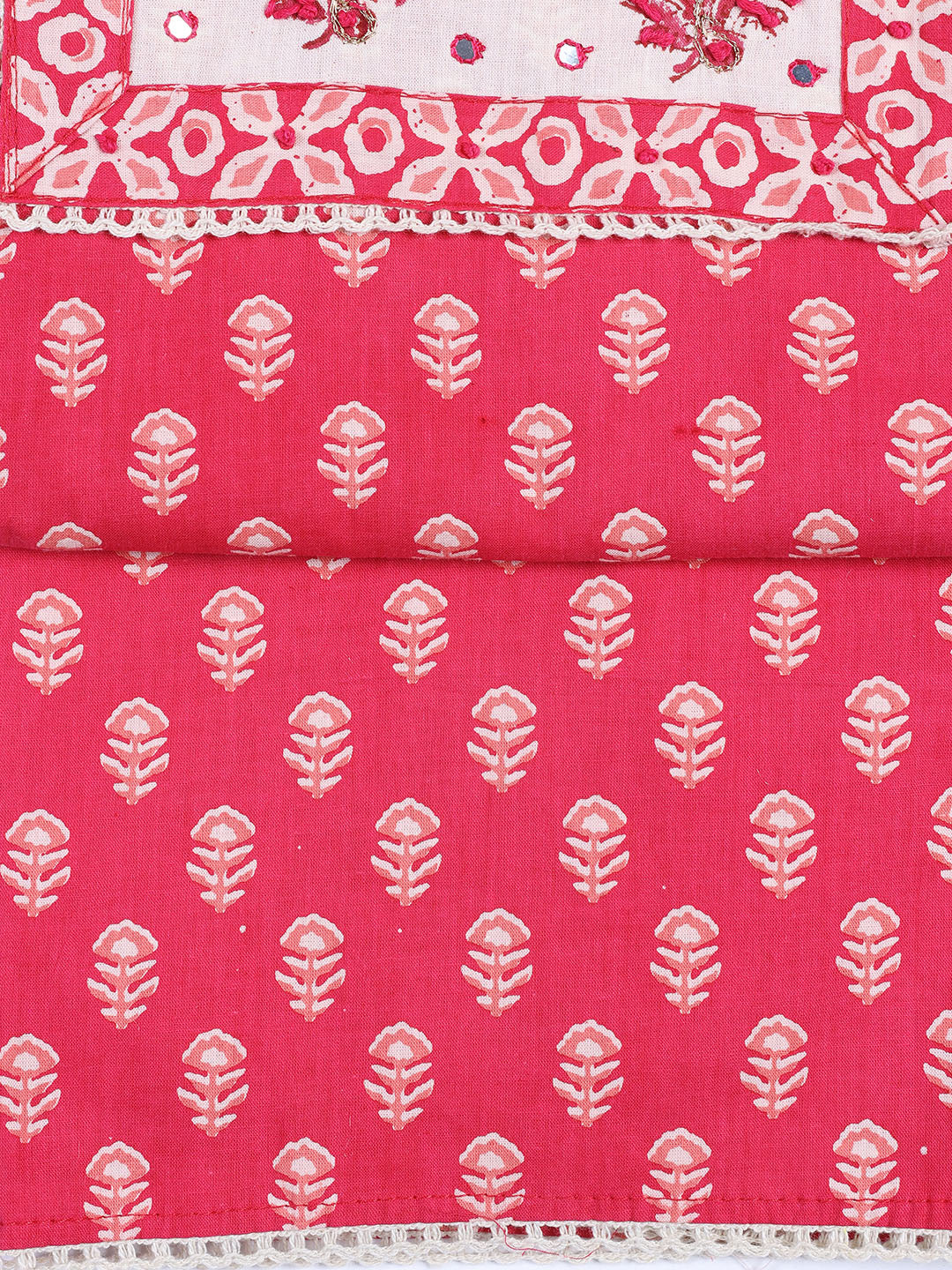 Printed Chanderi Unstitched Suit Piece With Dupatta