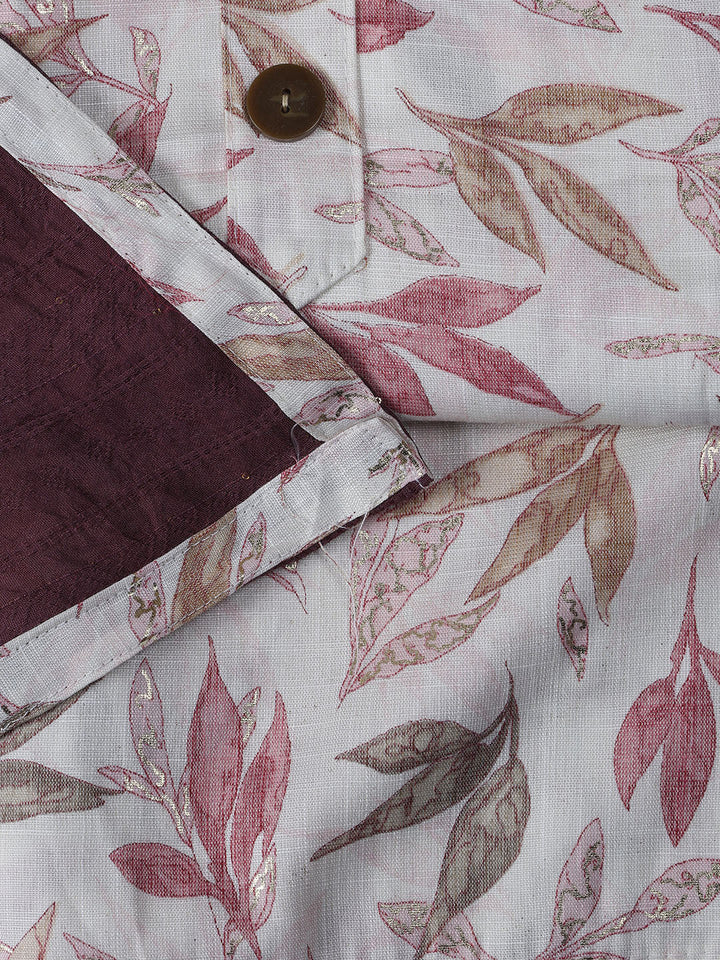 Printed Cotton Blend Unstitched Suit With Dupatta