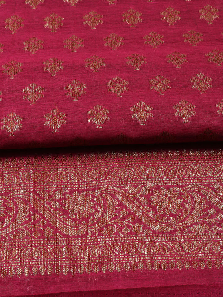 Woven Chanderi Unstitched Suit Piece With Dupatta