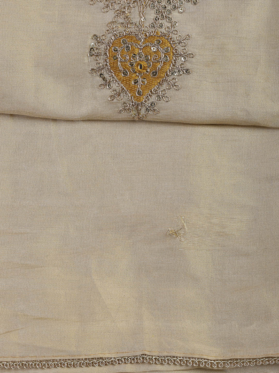 Neck Embroidery Chanderi Unstitched Suit With Dupatta