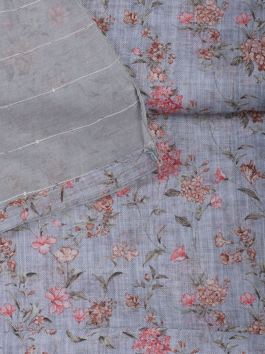 Neck Embroidery Linen Unstitched Suit With Dupatta
