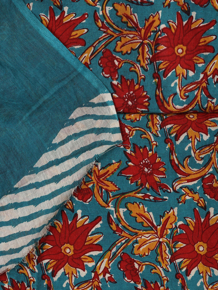 Printed Cotton Blend Unstitched Suit With Dupatta