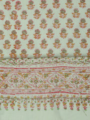 Neck Work Cotton Blend Unstitched Suit With Dupatta