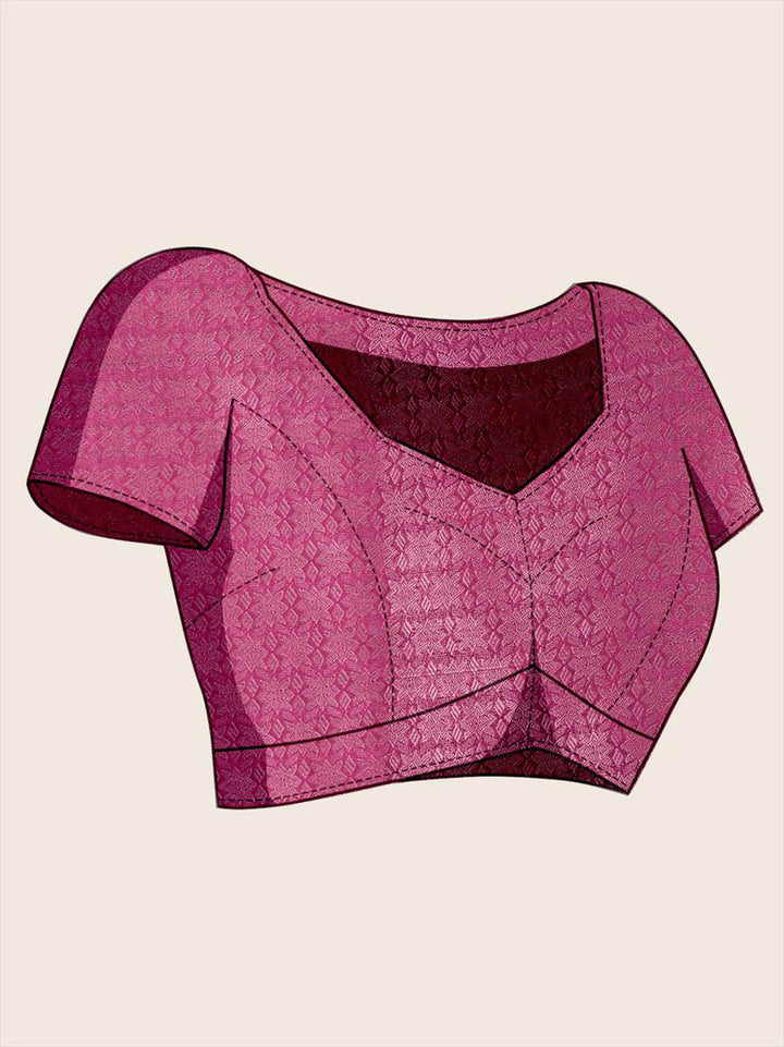 Zari Border Booti Woven Art Silk Saree