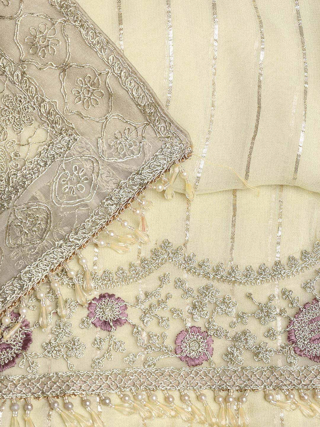 Embroidered Georgette Unstitched Suit Piece With Dupatta