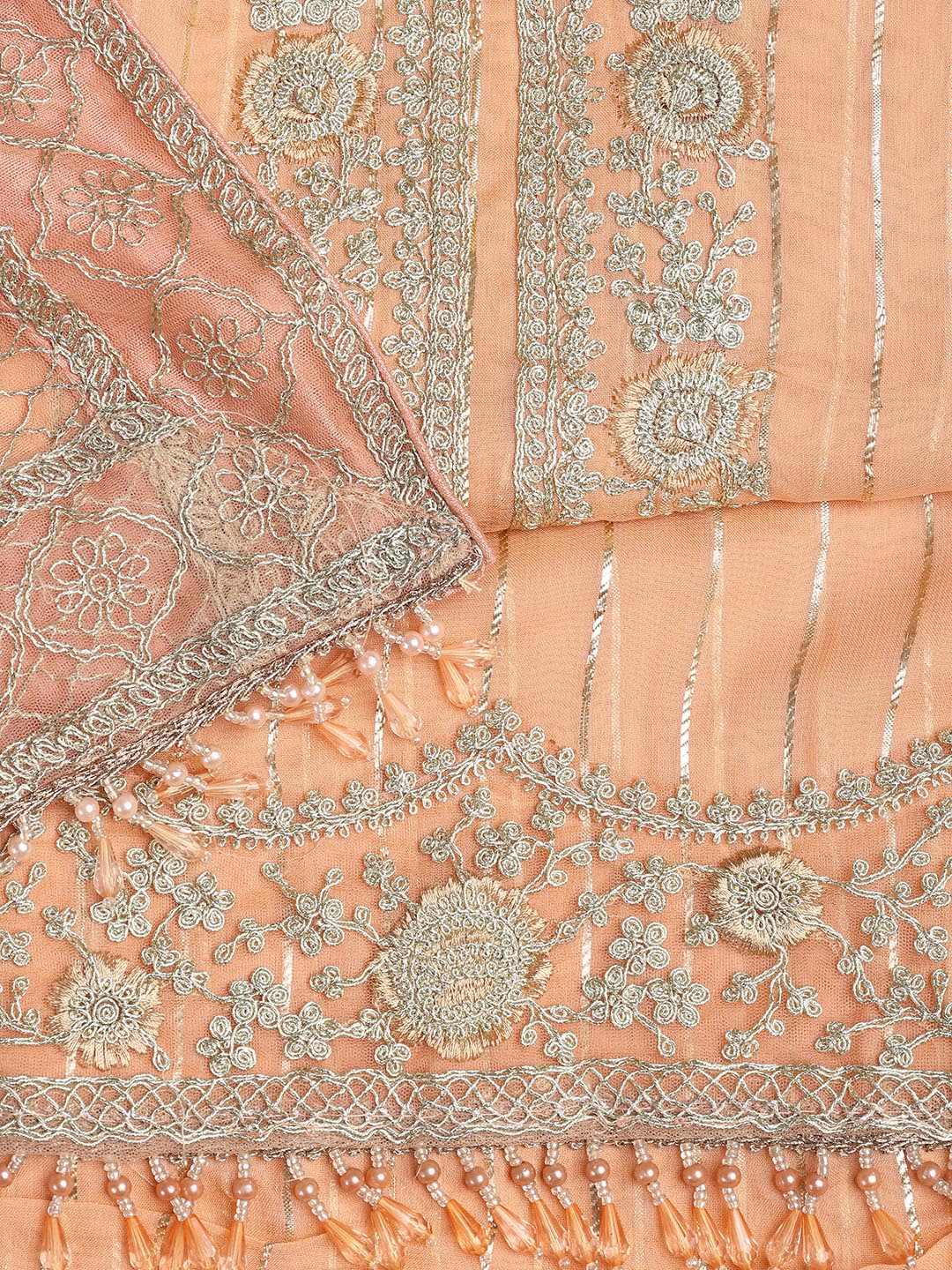 Embroidered Georgette Unstitched Suit Piece With Dupatta